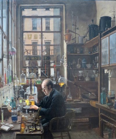 A laboratóriumban, Henry Alexander, 1885-87 körül. alkotó: Henry Alexander