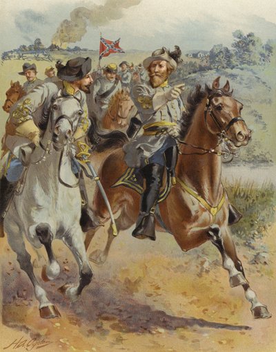 J E B Stuart tábornok lovaglása McClellan körül, 1862. június alkotó: Henry Alexander Ogden