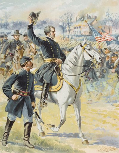 Hooker vezérőrnagy a Chancellorsville-i csatában, Virginia, 1863. május 3. alkotó: Henry Alexander Ogden