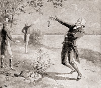 A Burr?-Hamilton párbaj 1804. július 11-én az 1905-ben megjelent Hazánk története című könyvből alkotó: Henry Alexander Ogden