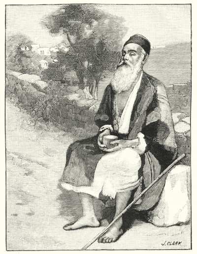 Egy vak koldus Jeruzsálem közelében (litho) alkotó: Henry Andrew Harper