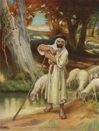 Egy pásztor és nyája Baniasnál (színes tagok) alkotó: Henry Andrew Harper