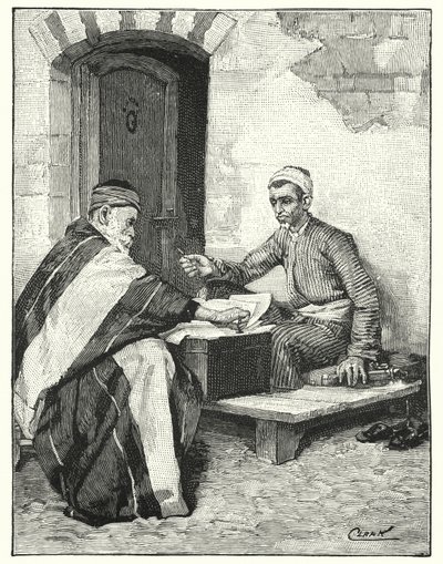 Egy keleti író egy levelet pecsétel (litho) alkotó: Henry Andrew Harper