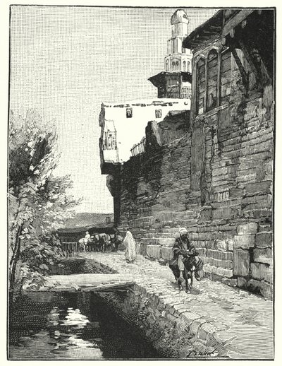 Damaszkusz városfala (litho) alkotó: Henry Andrew Harper
