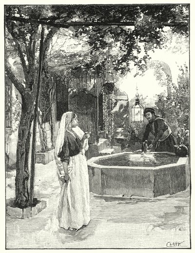 Egy ház udvara Damaszkuszban (litho) alkotó: Henry Andrew Harper