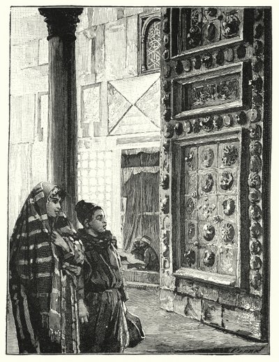 A damaszkuszi Nagy Mecset fémajtója (litho) alkotó: Henry Andrew Harper