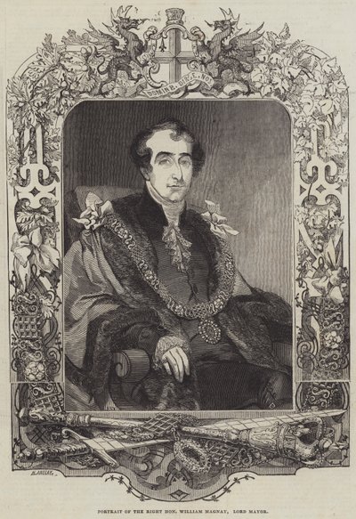 A jobboldal portréja, tisztelt William Magnay, főpolgármester alkotó: Henry Anelay