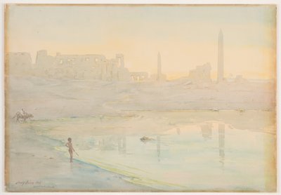 Szent tó, Karnak, 1905 (wc ceruzával, papíron) alkotó: Henry Bacon
