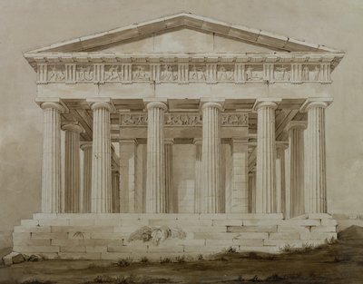 Héphaisztosz temploma, Athén (szépia wc papíron) alkotó: Henry Bailey