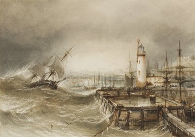 A Scarborough kikötő bejárata (wc papíron) alkotó: Henry Barlow Carter