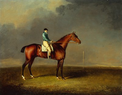 Ő Királyi Fensége, a walesi herceg, Sir David, Trumpator versenyló, Chifney-vel a Newmarket Heath-en. alkotó: Henry Bernard Chalon