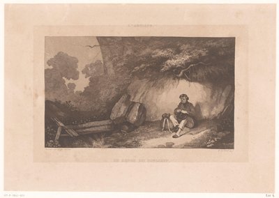 Rotswand találkozott rustende emberrel A hadköteles pihenő. (cím a tárgyon) A művész. (sorozat címe) alkotó: Henry Berthoud