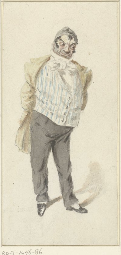 Egy álló úriember karikatúrája alkotó: Henry Bonaventure Monnier