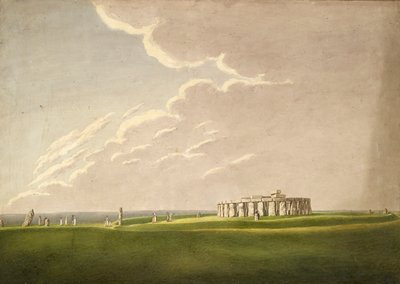 Stonehenge nagy vízözön előtti temploma: eredeti állapotában északról, 1824-1839 alkotó: Henry Browne