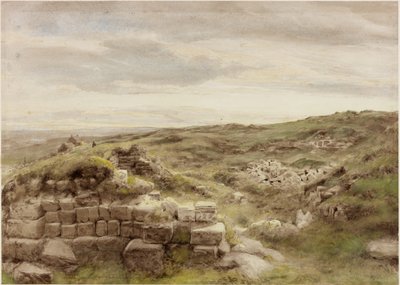 Tanyák, 1848 körül (ceruza és akvarell papíron) alkotó: Henry Burdon Richardson