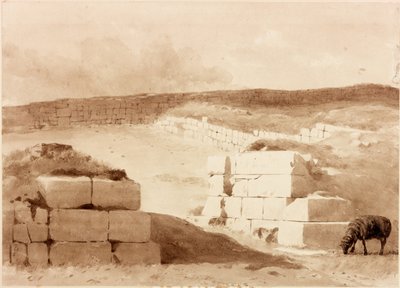 South Gateway, Cawfields (ceruza és akvarell papíron (kártyára ragasztva)) alkotó: Henry Burdon Richardson