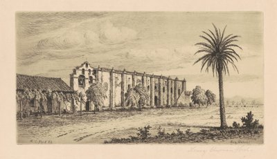 Mission San Gabriel Arcangel, 1883. alkotó: Henry Chapman Ford