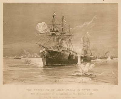 Alexandria bombázása a brit flotta által Ali pasa lázadása idején, Egyiptomban alkotó: Henry Charles Seppings Wright