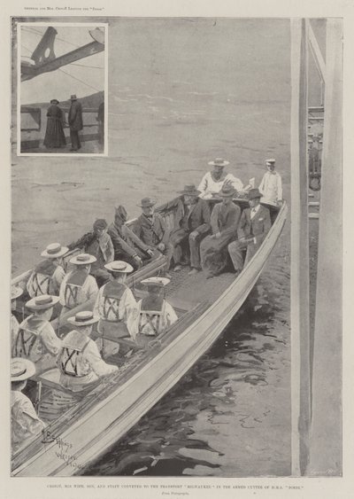Cronje, felesége, fia és személyzete a Transport Milwaukee-ba szállították a HMS Doris fegyveres vágógépében alkotó: Henry Charles Seppings Wright