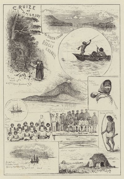 Hajóút a HMS Rubyval Staten Islandre és a Beagle-csatornára alkotó: Henry Charles Seppings Wright