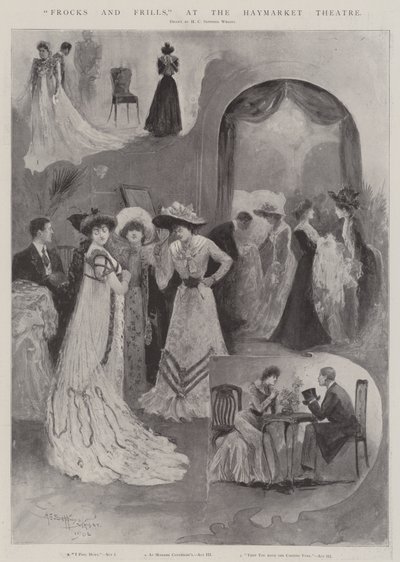 Frocks and Frills, a Haymarket Színházban alkotó: Henry Charles Seppings Wright