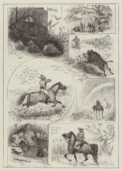 Vadászat Marokkóban alkotó: Henry Charles Seppings Wright