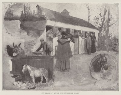 Újév napja a Lovak Pihenő Otthonában alkotó: Henry Charles Seppings Wright