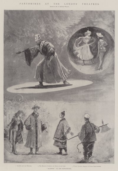 Pantomim a londoni színházakban (litho) alkotó: Henry Charles Seppings Wright
