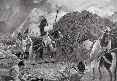 Rajtaütések a vad törzsek ellen (litográfia) alkotó: Henry Charles Seppings Wright