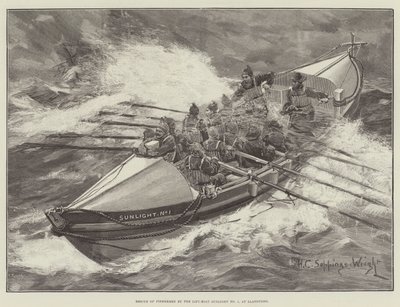 Halászok mentése az 1. számú mentőcsónakkal, Llandudnóban alkotó: Henry Charles Seppings Wright