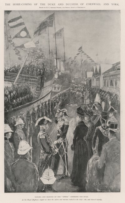 Cornwall és York hercegének és hercegnőjének hazatérése alkotó: Henry Charles Seppings Wright