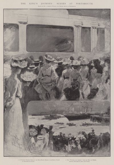 A király utazása, Portsmouthi jelenetek alkotó: Henry Charles Seppings Wright