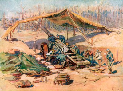 Francia tüzérségi állás, Franciaország, 1918, 1926. alkotó: Henry Cheffer