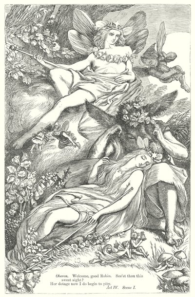Szentivánéji álom (metszet) alkotó: Henry Courtney (after) Selous
