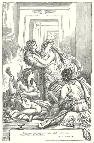 Antonius és Kleopátra (metszet) alkotó: Henry Courtney (after) Selous