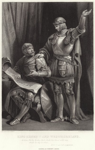 V. Henrik király és Westmoreland, V. tyúk, IV. felvonás, III. jelenet alkotó: Henry Courtney Selous
