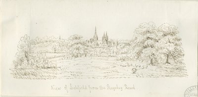 Lichfield - North View (távoli): tollrajz, nd [1788-1855] (rajz) alkotó: Henry Curzon Allport