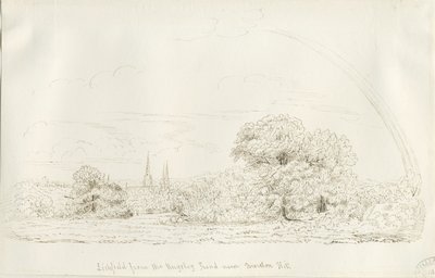 Lichfield - North View (távoli): tollrajz, nd [1788-1855] (rajz) alkotó: Henry Curzon Allport