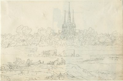Lichfield katedrális – Keleti nézet: toll- és tusrajz, 1820. június 20. (rajz) alkotó: Henry Curzon Allport