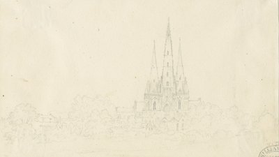 Lichfield katedrális – East View: ceruzarajz, nd [?XIX. század] alkotó: Henry Curzon Allport