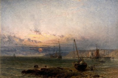 Tengerparti jelenet, naplemente, 1852 alkotó: Henry Dawson