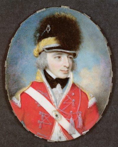 Egy ismeretlen tiszt miniatűrje, 1797 körül alkotó: Henry Edridge