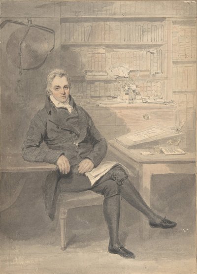 Egy íróasztal előtt ülő férfi portréja, 1795-1800. alkotó: Henry Edridge
