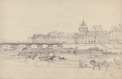 A pénzverde, a Pont des Arts és az Institut de France, Párizs alkotó: Henry Edridge
