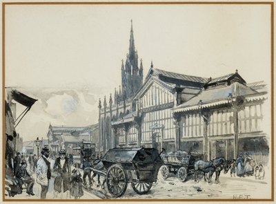 Campfield piac és a Szent Máté-templom alkotó: Henry Edward Tidmarsh