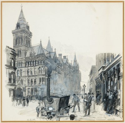 Corporation Road Making, Princess Street és Town Hall alkotó: Henry Edward Tidmarsh