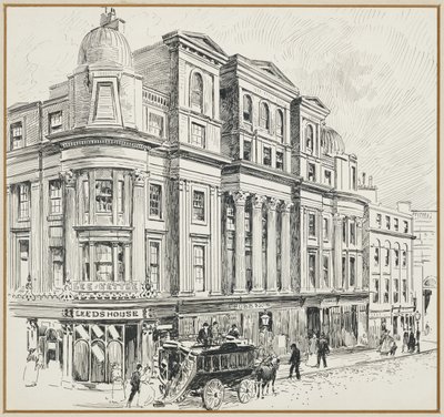 Newall épületei, Market Street, a jelenlegi királyi börze helye alkotó: Henry Edward Tidmarsh