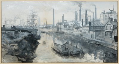 Az Irwell az Ordsallban, Worrall festékgyára alkotó: Henry Edward Tidmarsh