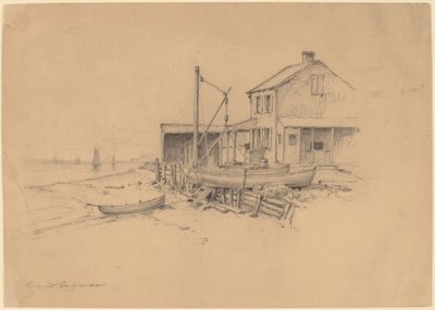 Horgászcsónakok és kunyhó alkotó: Henry Farrer