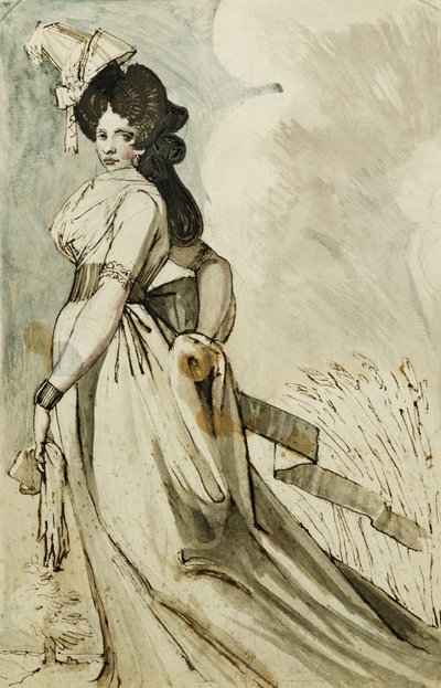 Sétáló hölgy, alkotó: Johann Heinrich Füssli